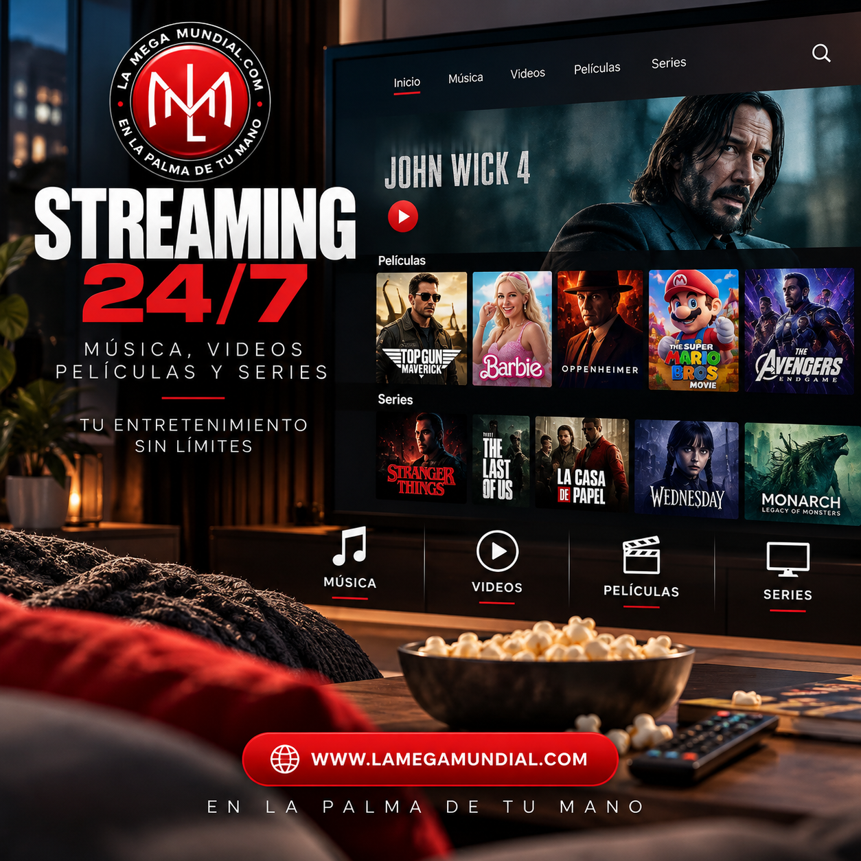 Streaming 24_7_ Cine, Música y Series